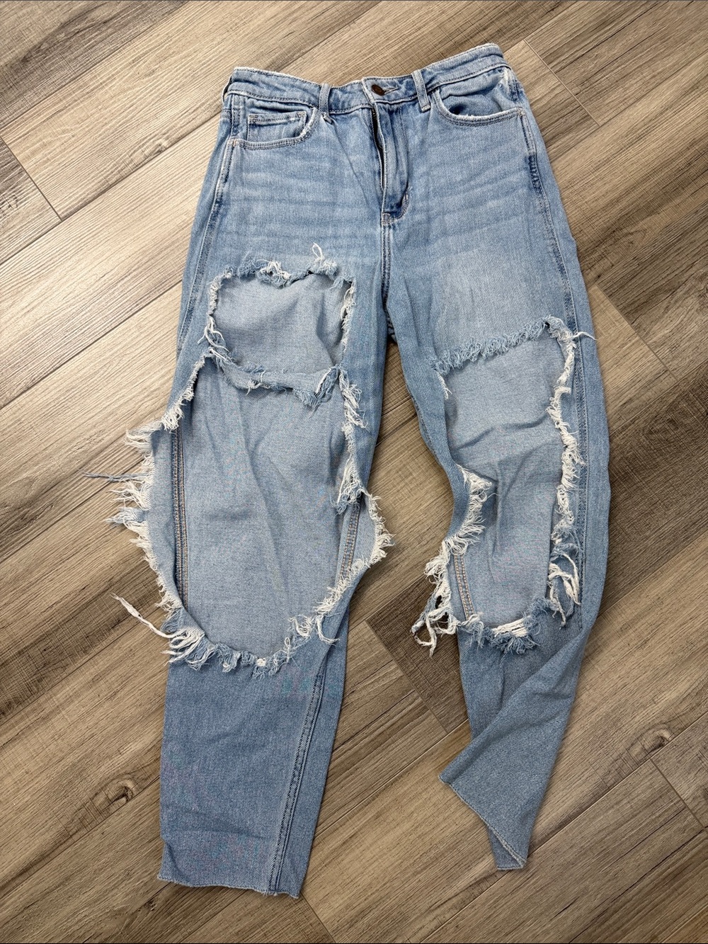 Hollister Light Blue Distressed Boyfriend Jeans